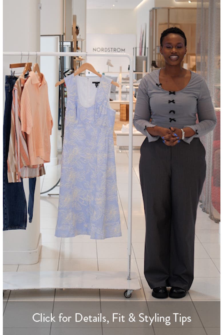 Sleeveless Cotton Blend Midi Dress video
