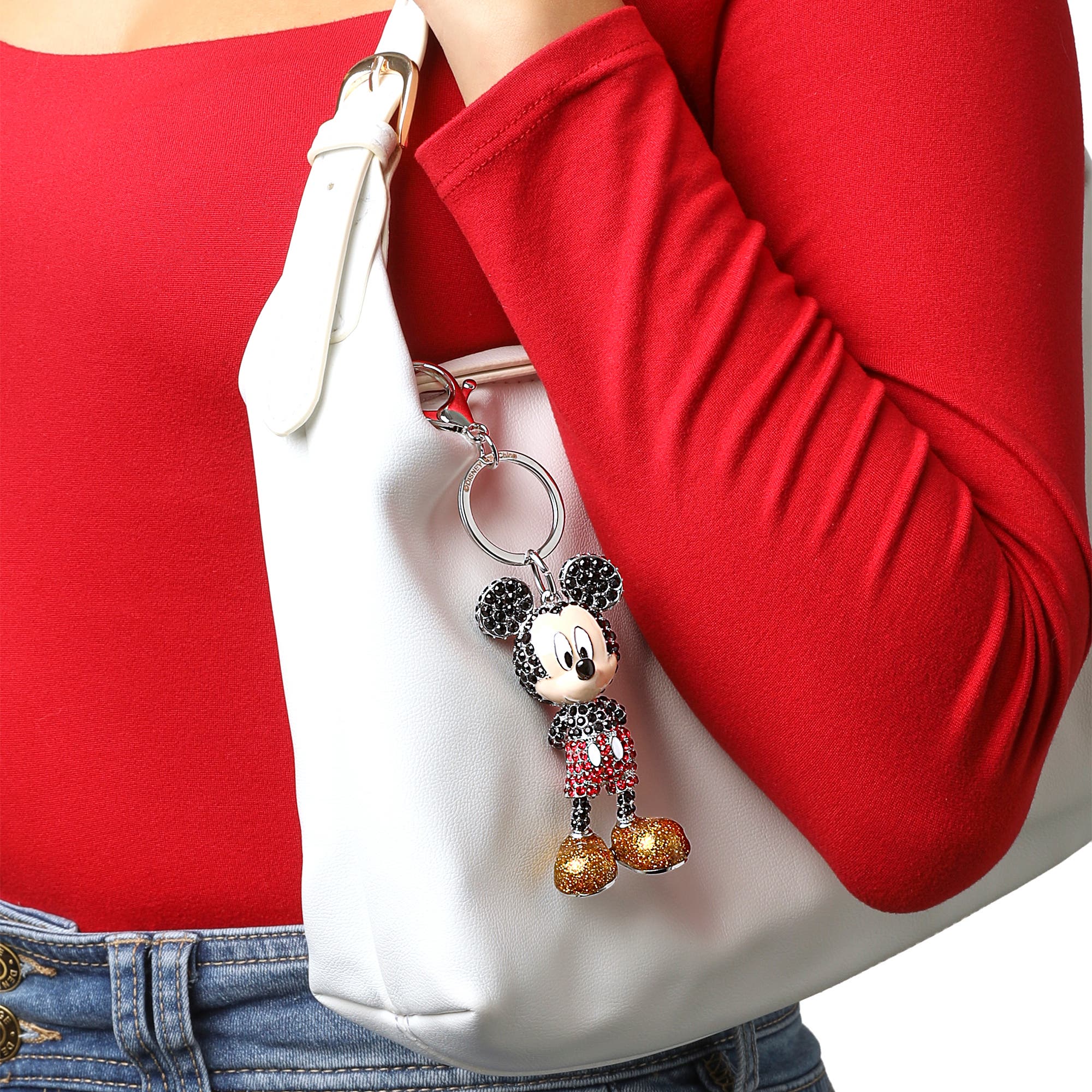Mickey Mouse Pavé Crystal Bag Charm Keychain, Officially Licensed, Alternate, color, Multi