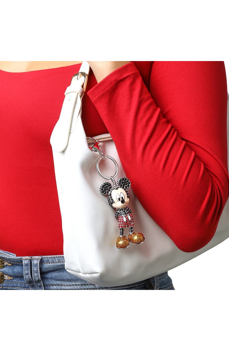 Disney Mickey Mouse Pavé Crystal Bag Charm Keychain, Officially Licensed, Alternate, color, Multi