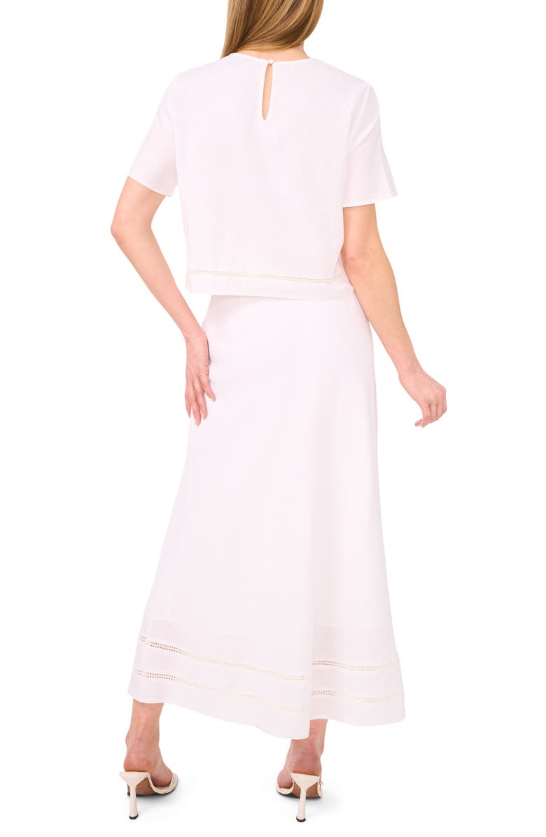 Halogen<sup>®</sup> Ladder Stitch Accent Linen Blend T-Shirt, Alternate, color, Bright White