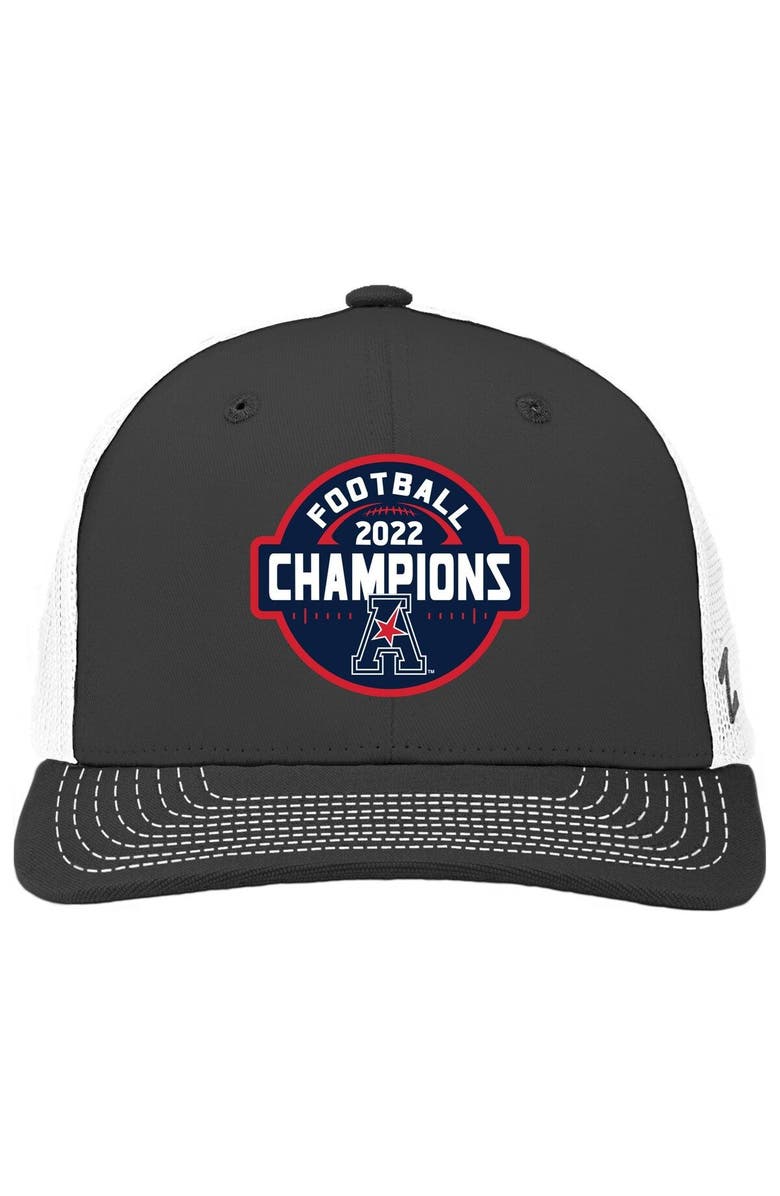 ZEPHYR Men's Zephyr Charcoal/White Tulane Green Wave 2022 AAC Conference Champions  Locker Room Adjustable Trucker Hat, Main, color, 