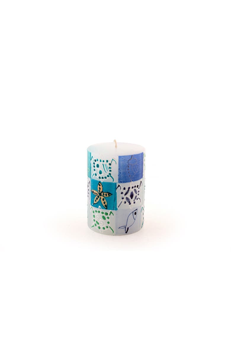 Arniston Beach Painted Candle, Main, color, Multicolor - 3x4"