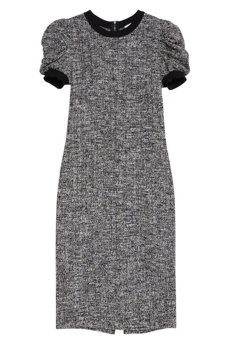 Ieti Puff Sleeve Tweed Knit Midi Dress, Alternate, color, VANILLA