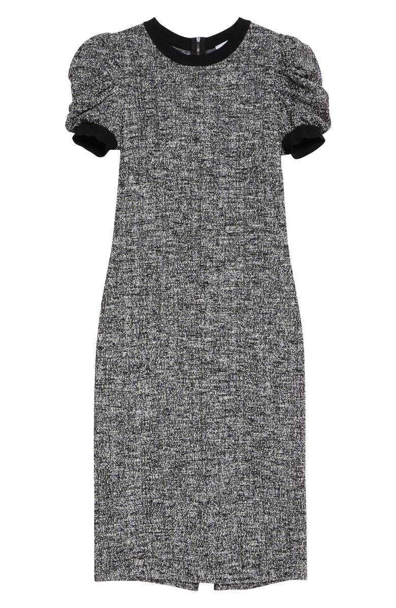 Max Mara Ieti Puff Sleeve Tweed Knit Midi Dress, Alternate, color, 