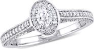 Julianna B. Diamond Oval Raised Halo Engagement Ring 14k