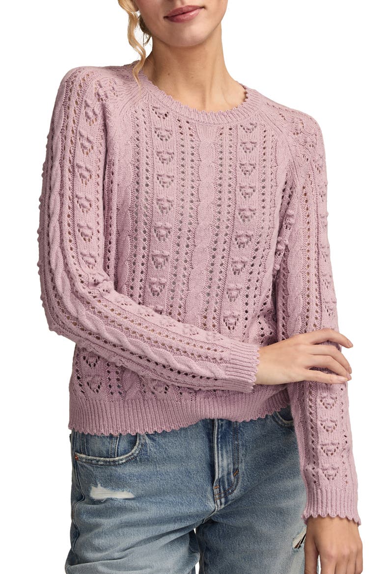Pointelle Sweater, Main, color, DAWN PINK
