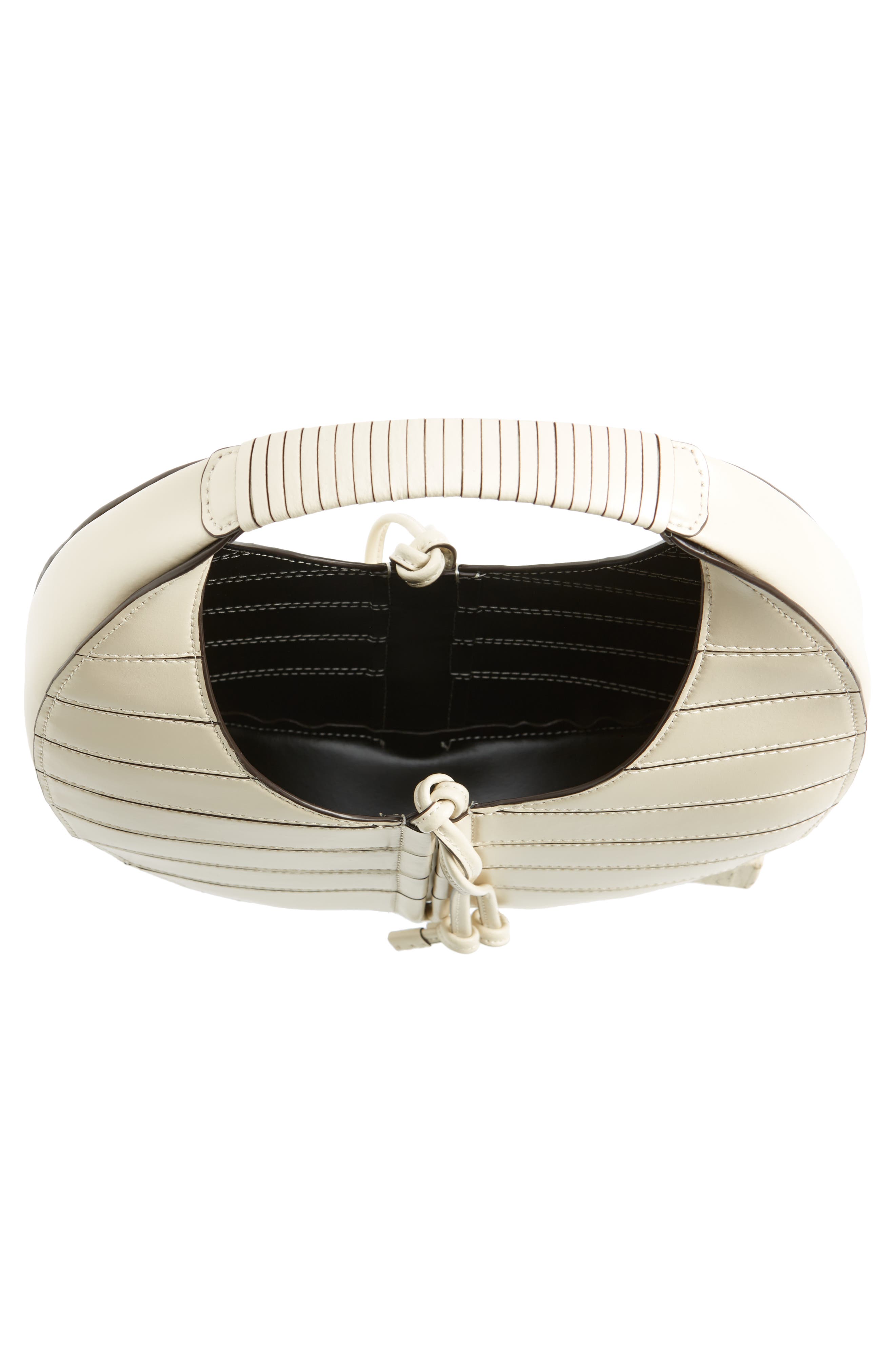 Slatted Moon Leather Bag, Alternate, color, CREAM