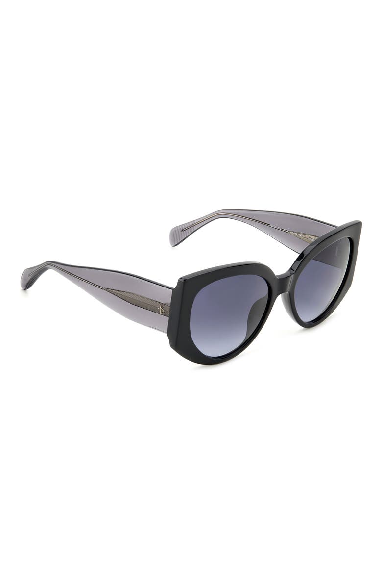 58mm Round Sunglasses, Alternate, color, BLACK