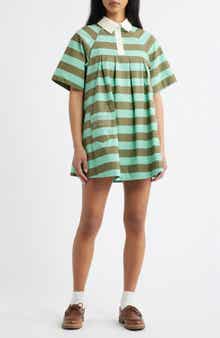 Maggie Stripe Organic Cotton Polo Minidress
