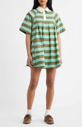 Maggie Stripe Organic Cotton Polo Minidress