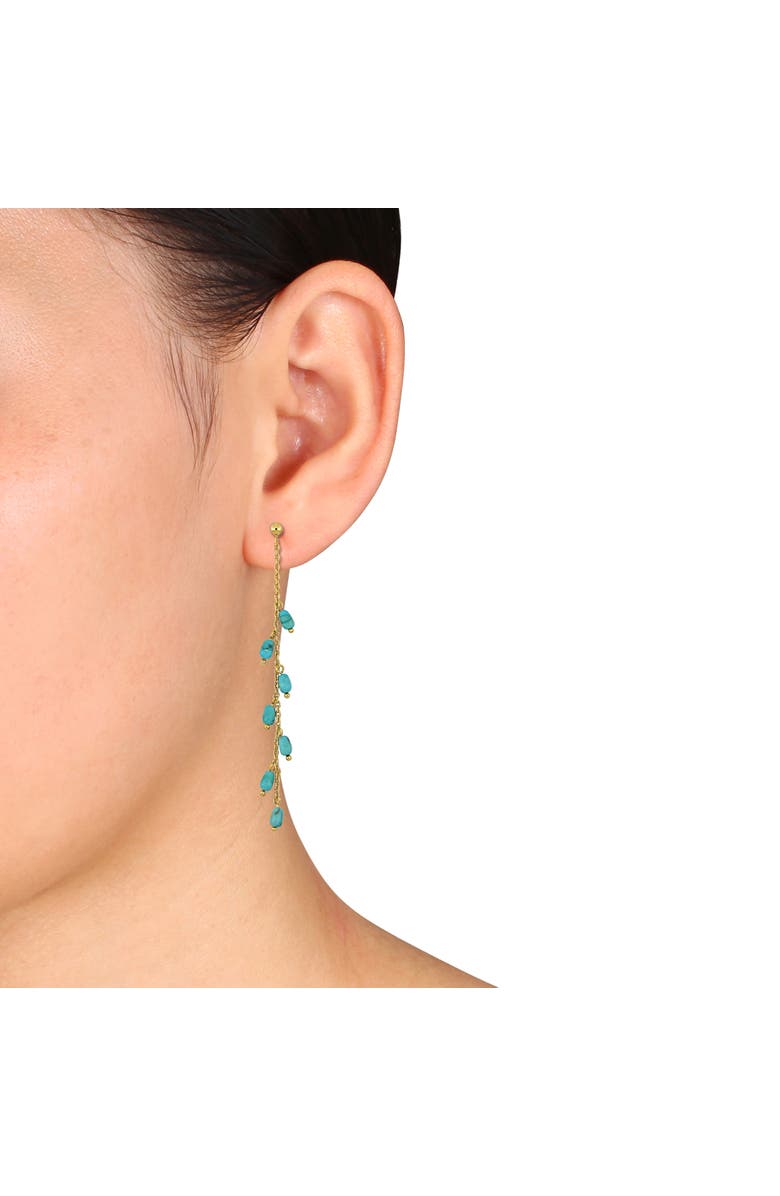Julianna B. Composite Turquoise Chain Drop Earrings, Alternate, color, Turquoise