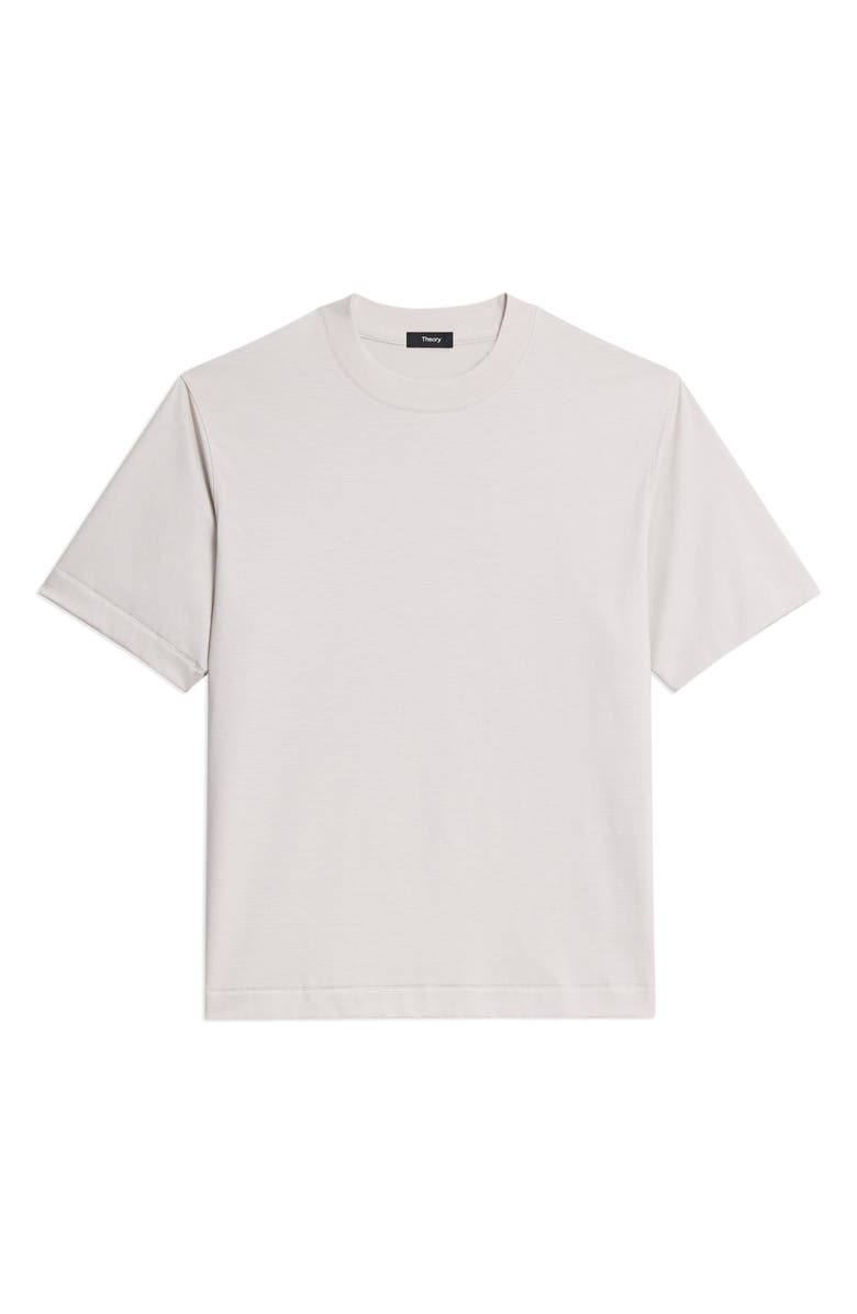 Theory Relaxed Stripe Cotton Blend T-Shirt, Alternate, color, Silver Cloud