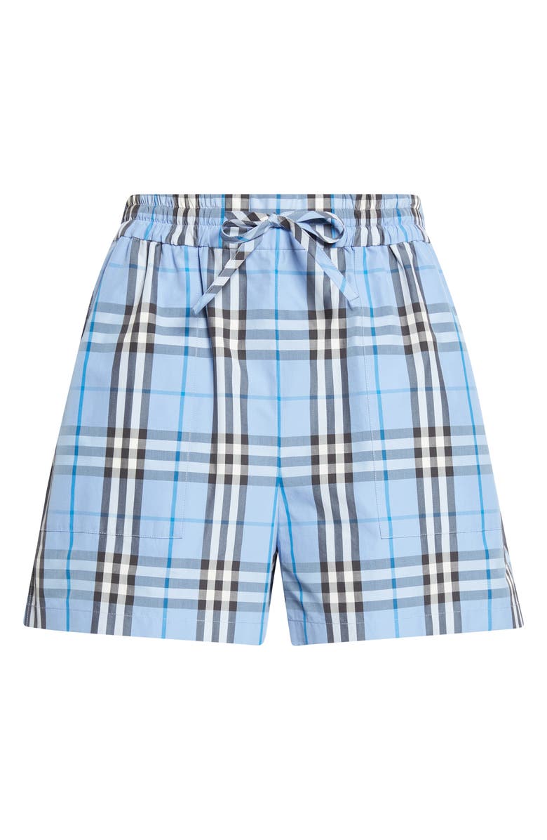 Burberry Evelyn Check Shorts, Alternate, color, Cornflower Blue Check