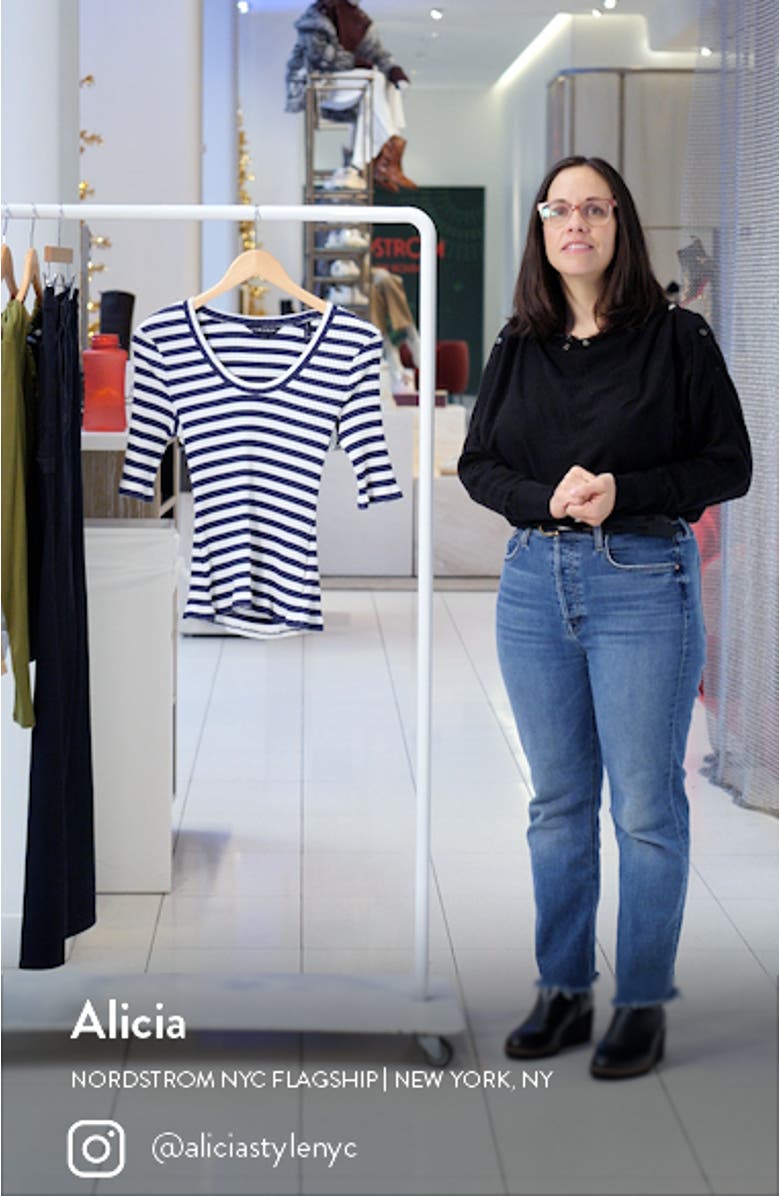 Anafi Stripe Rib Stretch Cotton Top, sales video thumbnail