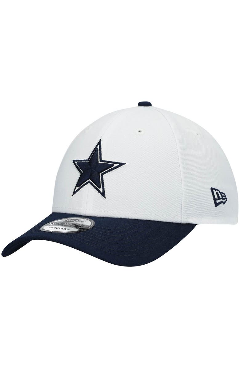 New Era Men's New Era White/Navy Dallas Cowboys 9FORTY Adjustable Hat, Main, color, 