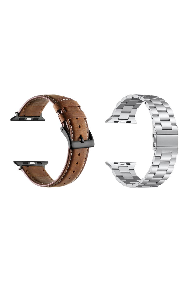 Assorted 3-Pack Apple Watch® Watchbands, Alternate, color, SILVER/ BROWN/ BLUE