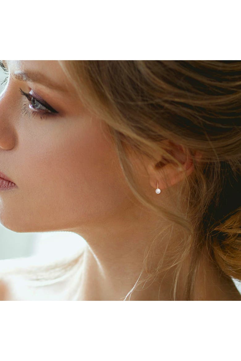Cultured Pearl Floral Drop Earrings 10k, Alternate, color, Freshwater Pearl