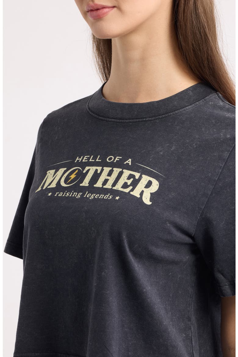 Hell of a Mother Crop Graphic Tee, Alternate, color, BLACK STONE