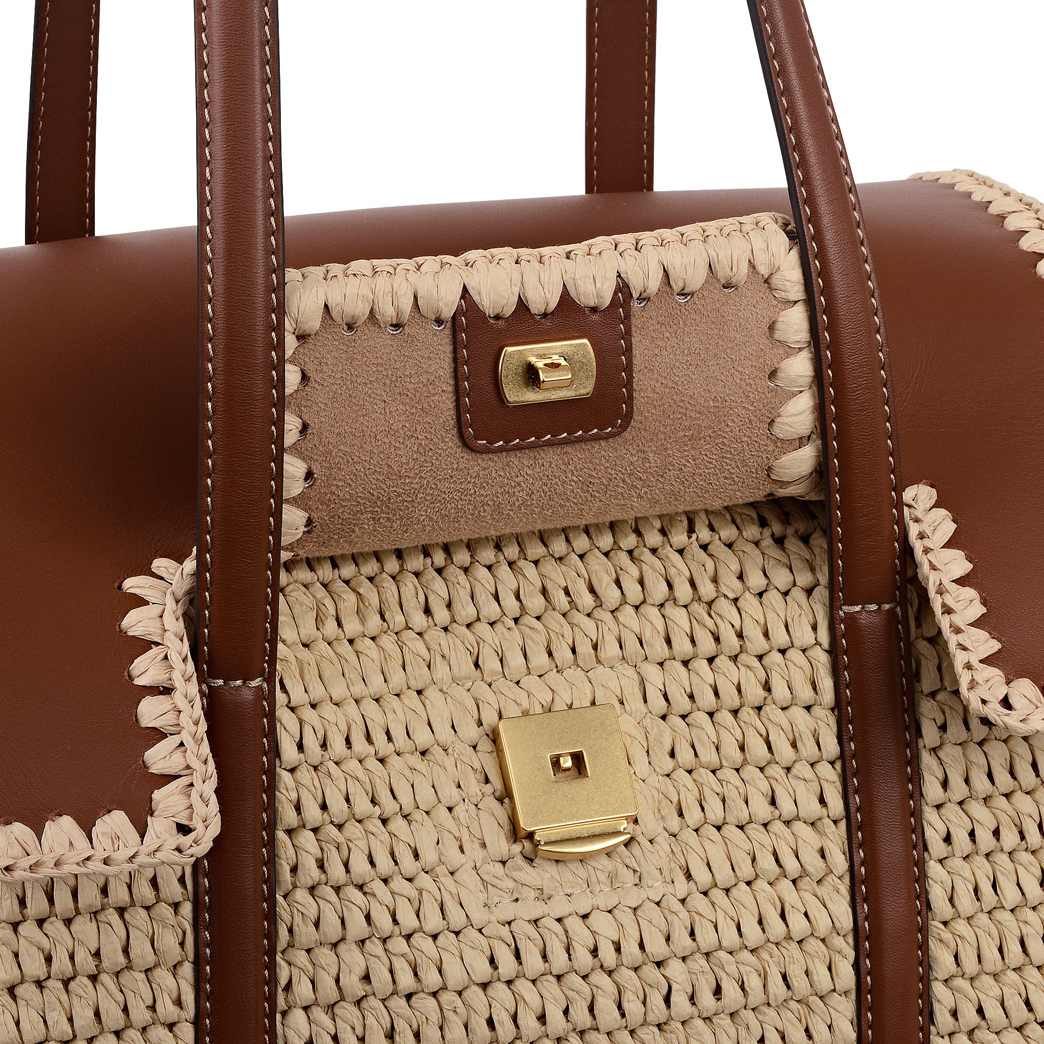 Radley The Chancery - Raffia Medium Flapover Woven Shoulder Bag, Alternate, color, Natural