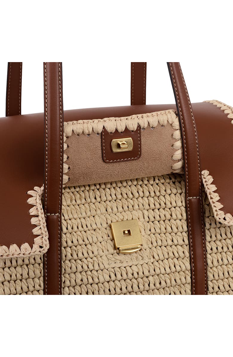 Radley The Chancery - Raffia Medium Flapover Woven Shoulder Bag, Alternate, color, Natural