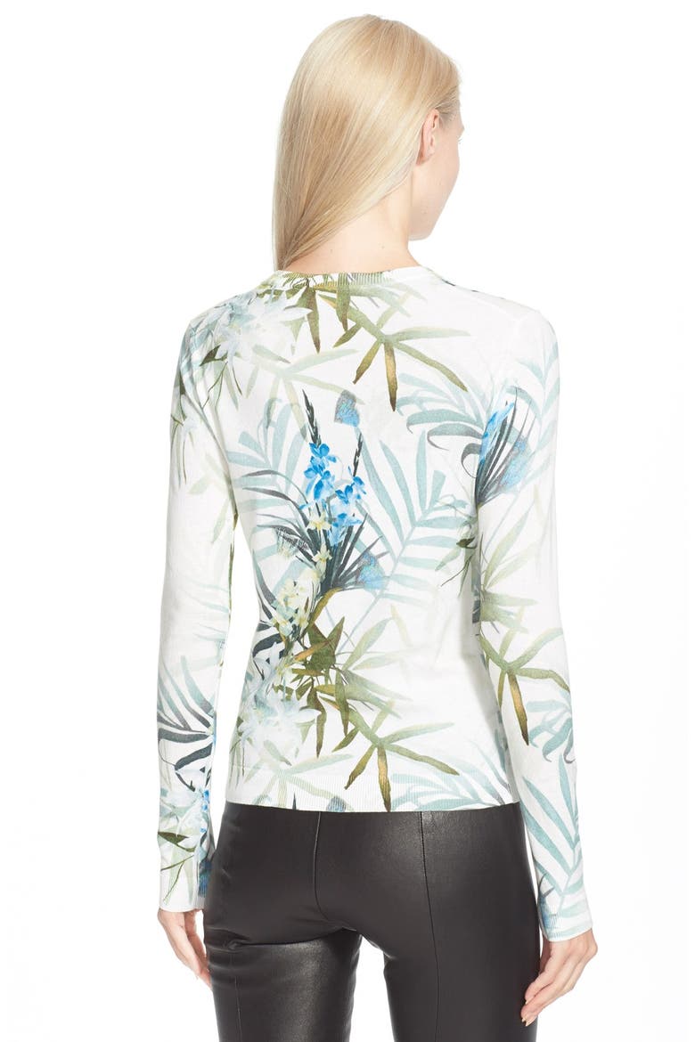 'Nayda' Tropical Print Sweater, Alternate, color, NATURAL