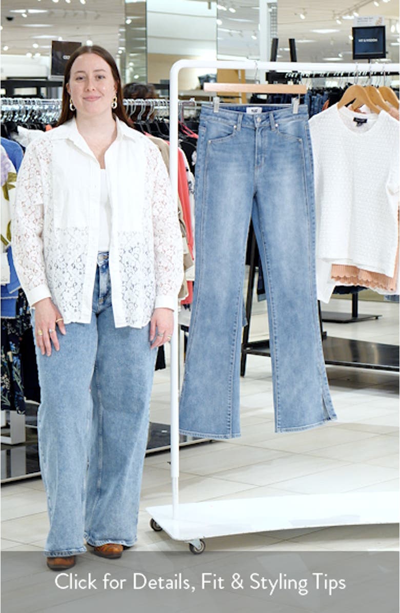 Laurel Canyon High Waist Slit Cuff Bootcut Jeans, sales video thumbnail