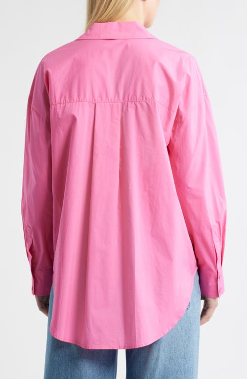 Grey Lab Oversize Cotton Button-up Shirt In Pink