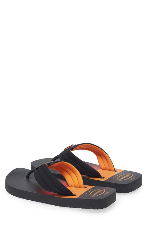 Havaianas Print Flip Flop In Black