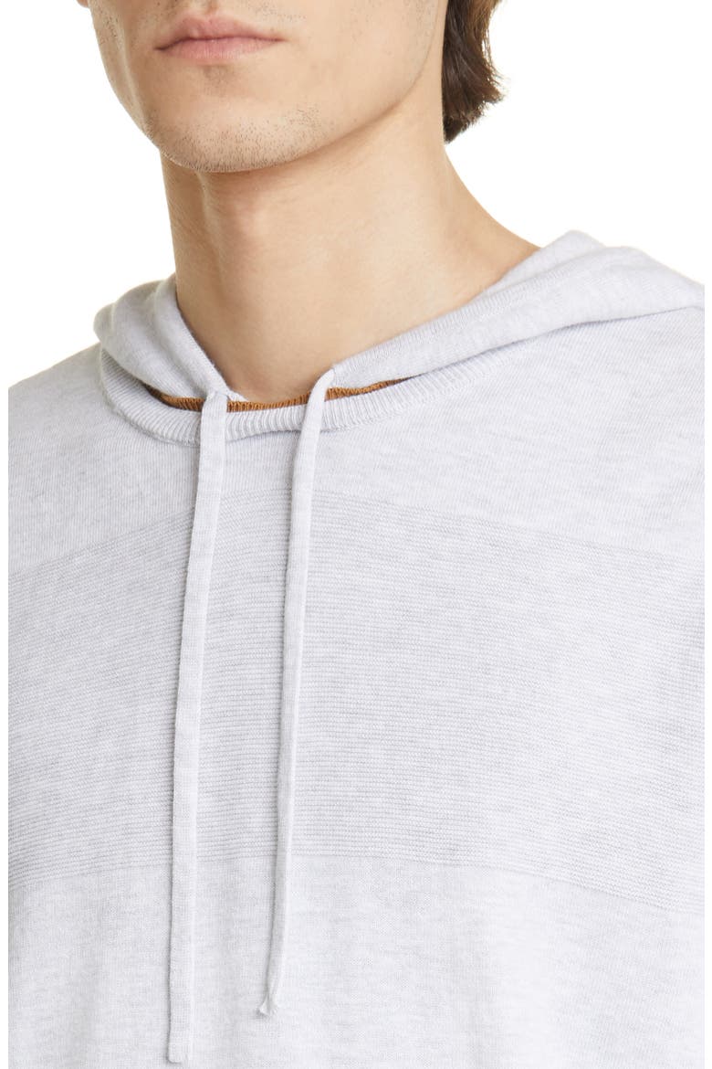 Ribbed Stripe Hoodie, Alternate, color, LIGHT GREY