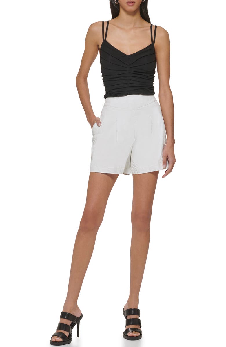 DKNY Faux Leather Shorts, Alternate, color, 