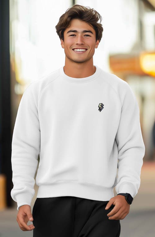 Dalix Lightning Fleece Sweatshirt In White