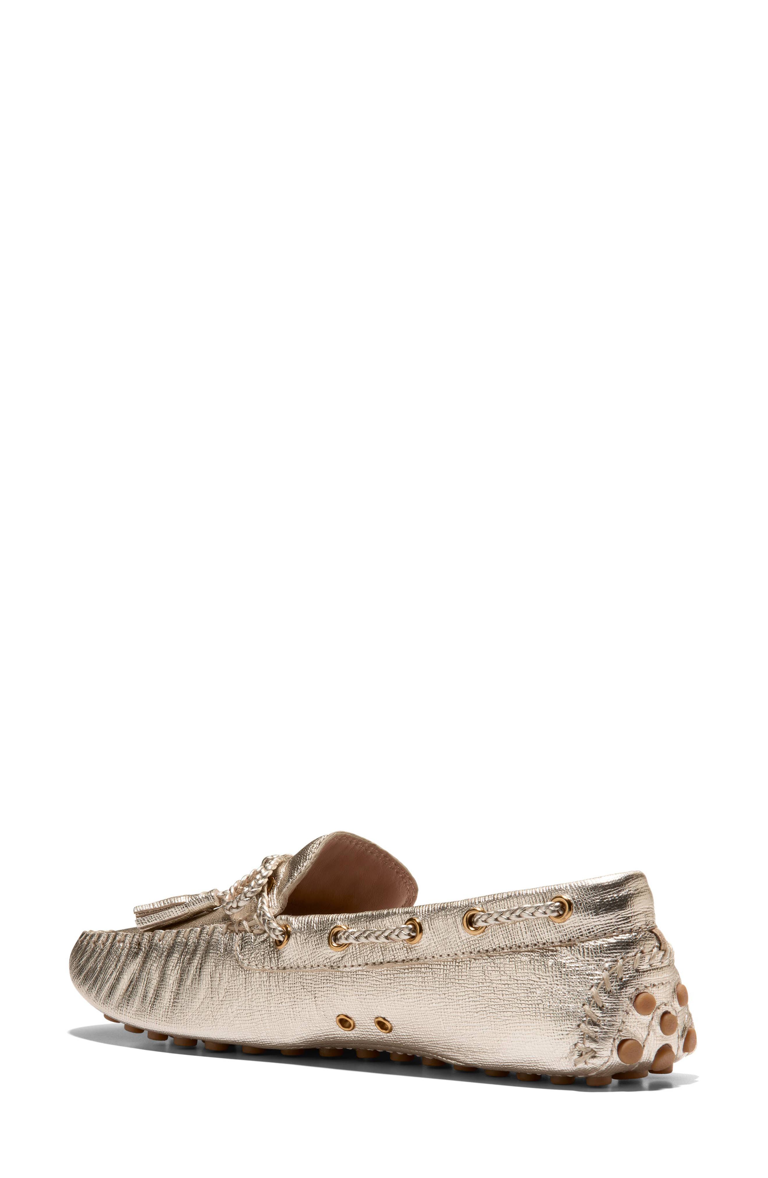 Cole Haan Gissella Driving Loafer, Alternate, color, Soft Gold Metallic Leather