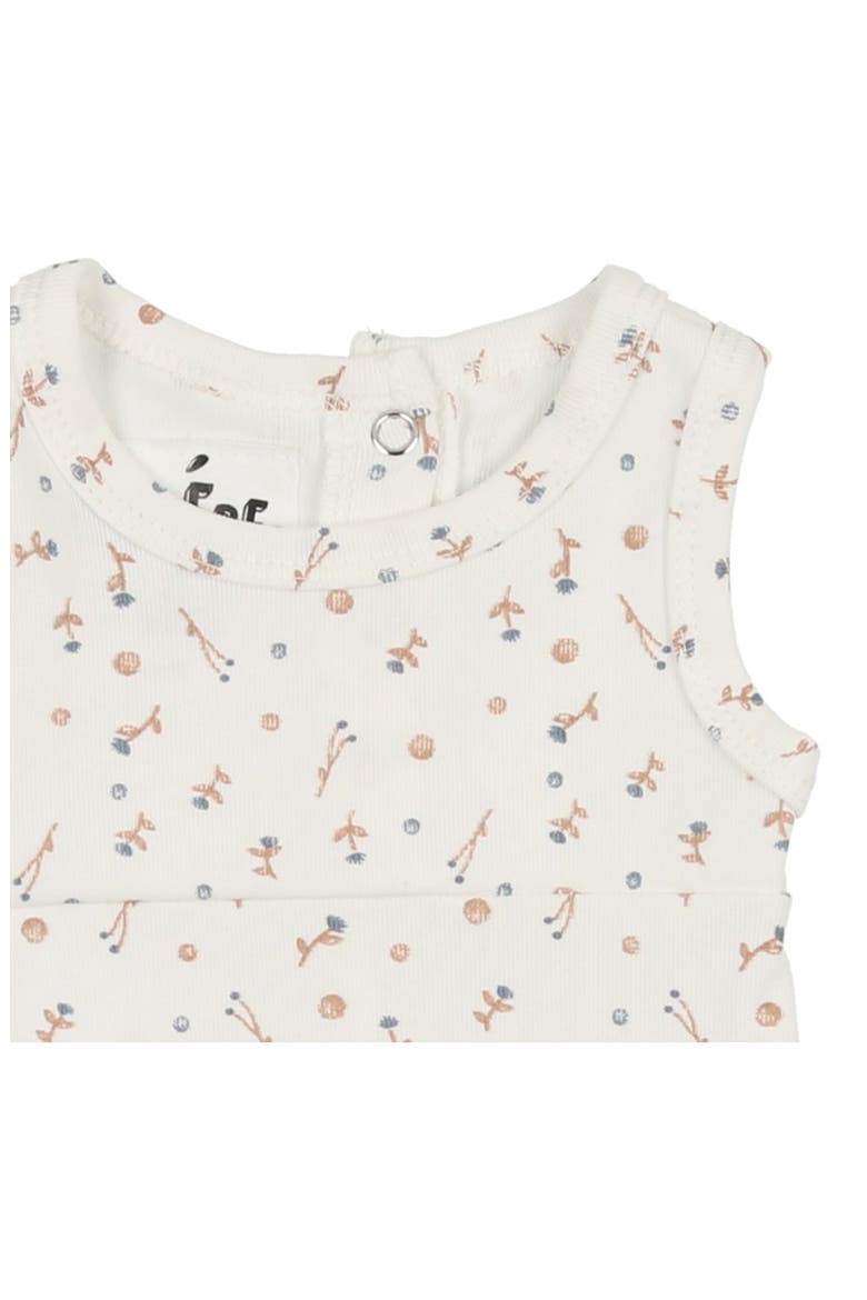 Floral Print Cotton Knit Romper, Alternate, color, WHITE/ BLUE