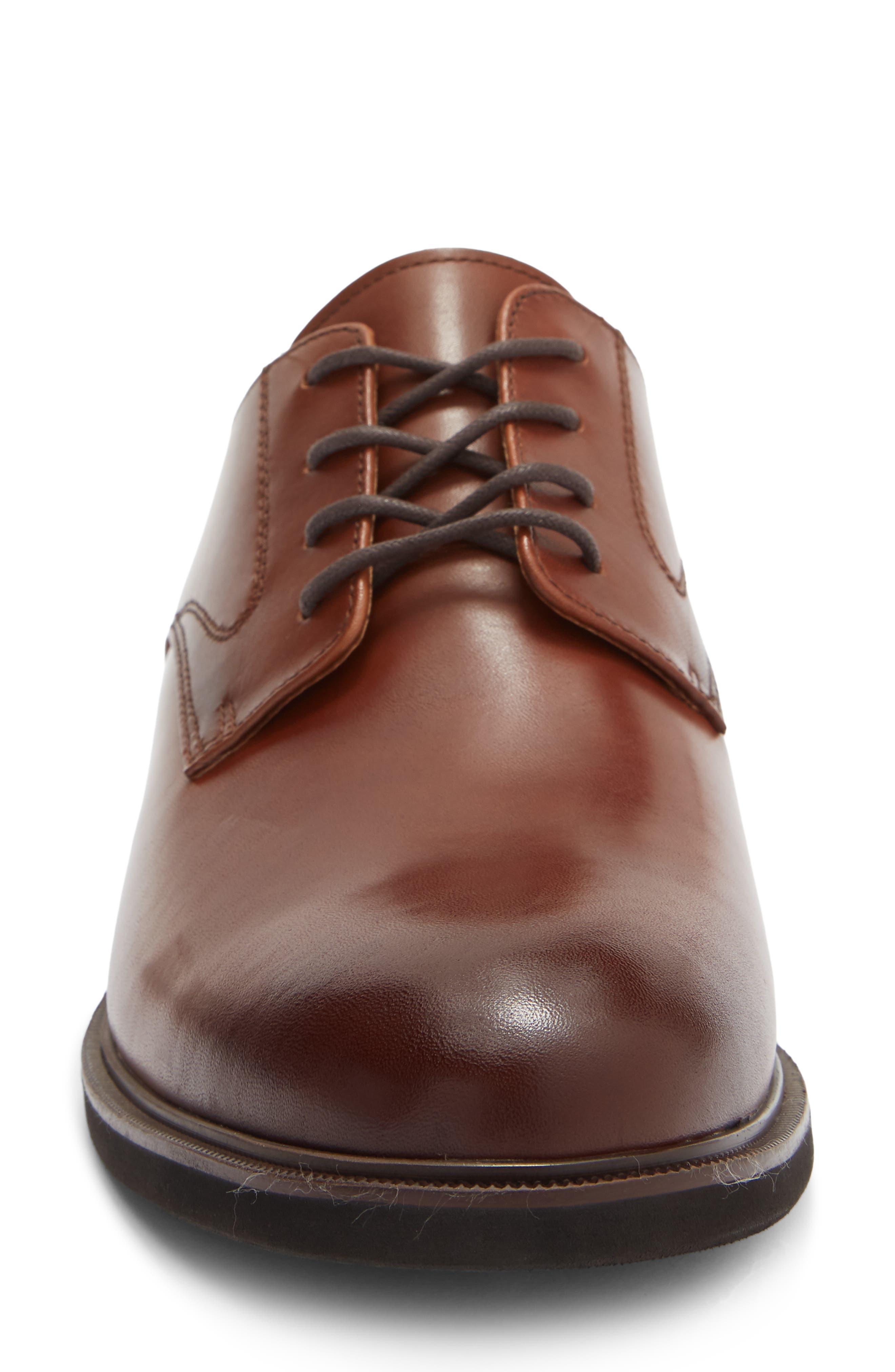 Reid Plain Toe Derby, Alternate, color, BROWN LEATHER