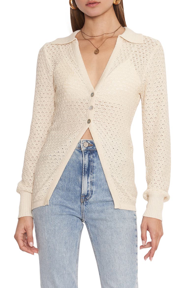Millie Pointelle Cardigan, Main, color, NATURAL
