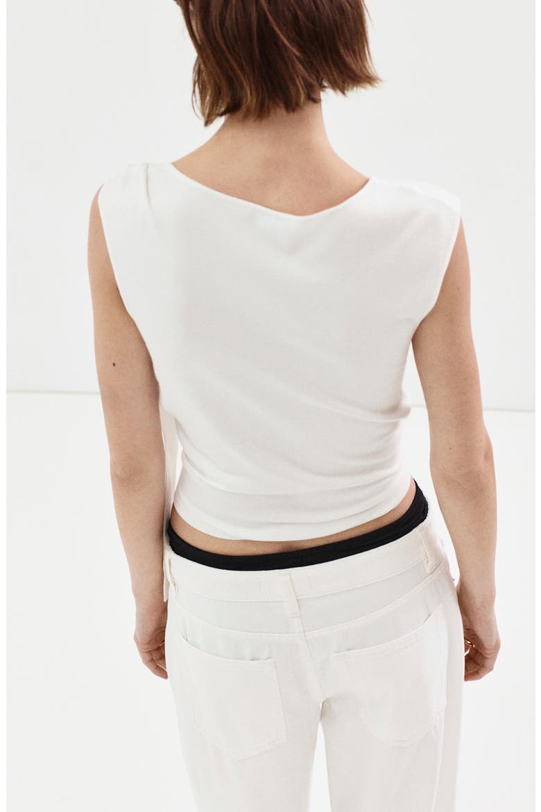Tie Cap Sleeve Sweater, Alternate, color, WHITE