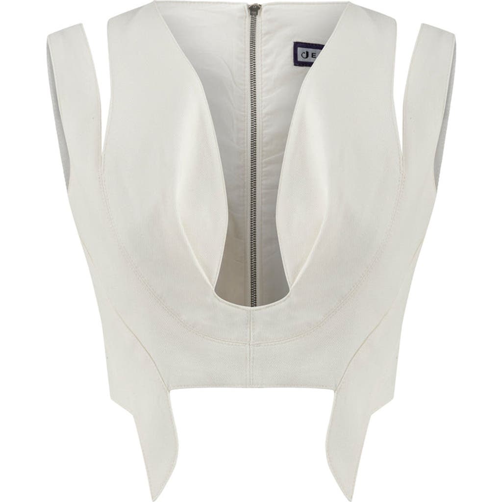 Jendue Ron 3d Crop Top In White