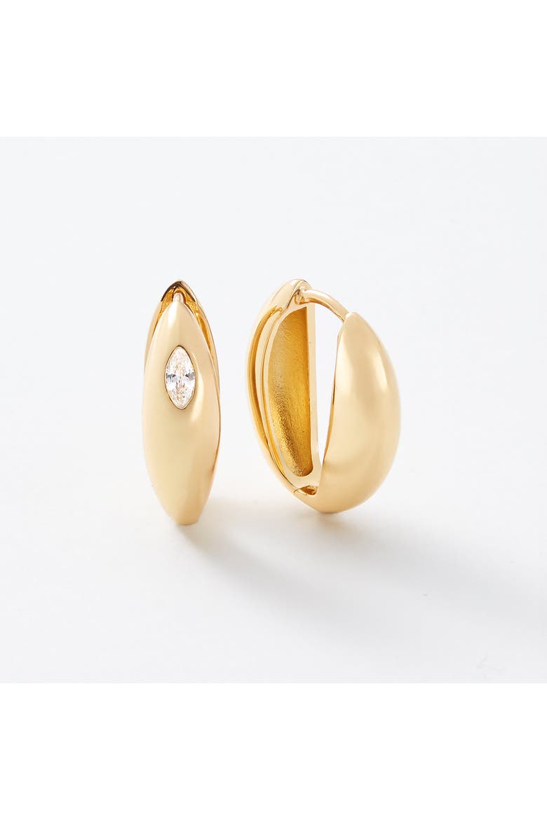 Gardenia Reversible Gold Hoop Earrings, Main, color, Gold