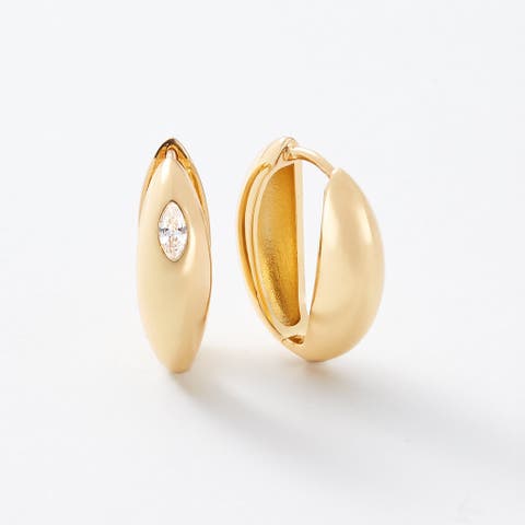 Gardenia Reversible Gold Hoop Earrings