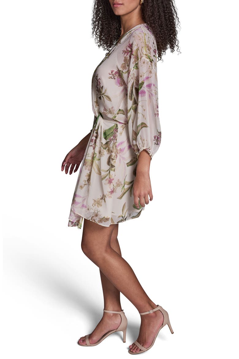 Faux Wrap Dress, Alternate, color, SHOCKING PINK MULTI