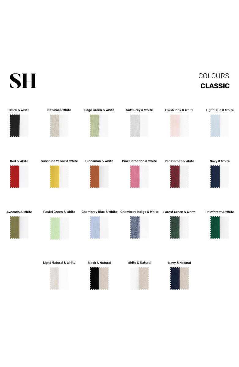 Solino Home Linen Placemats - Classic, 14" x 19" Inch, Alternate, color, White And Natural