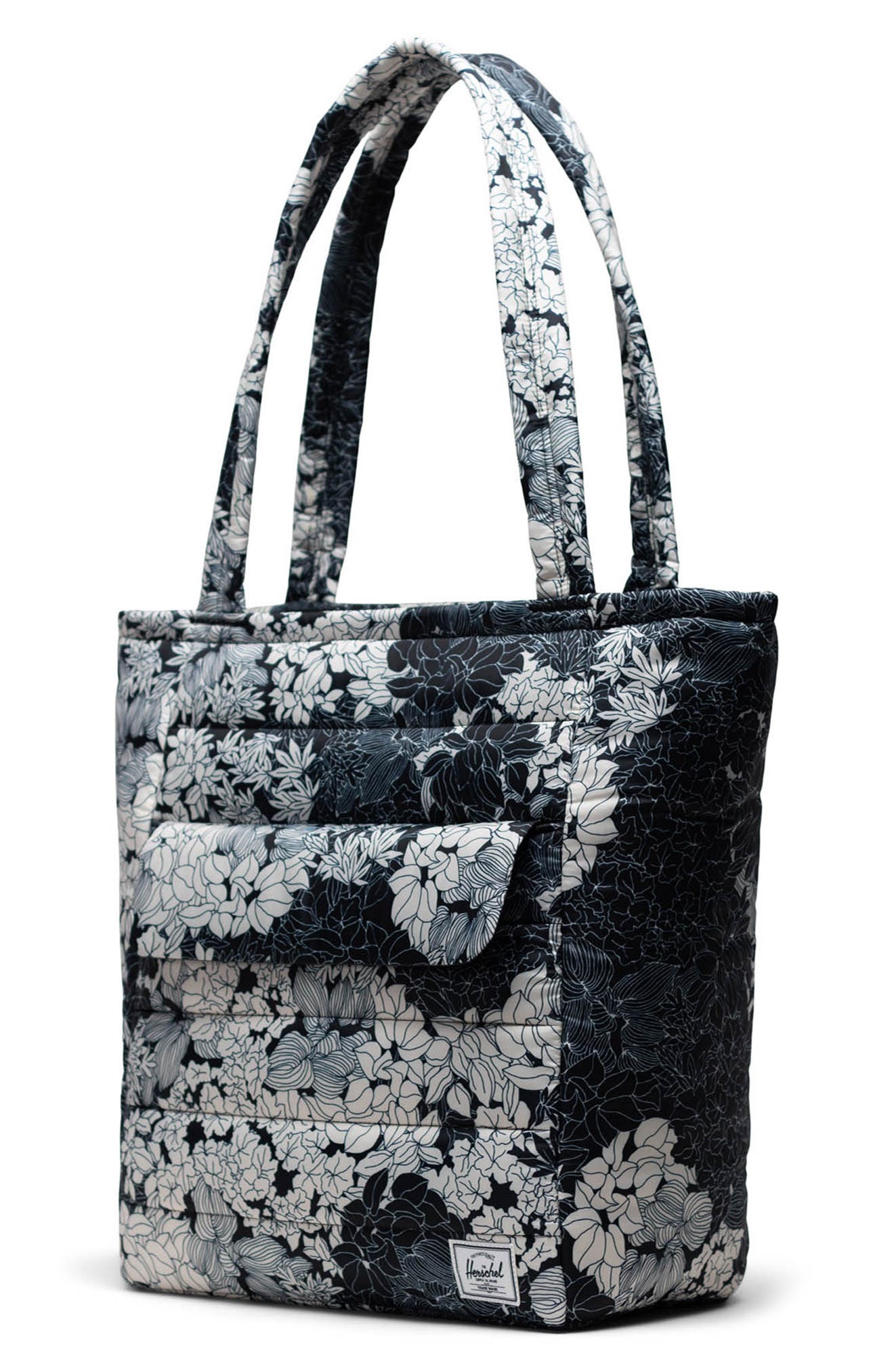 Herschel Supply Co. Retreat Quilted Floral Print Recycled Twill Tote, Alternate, color, 