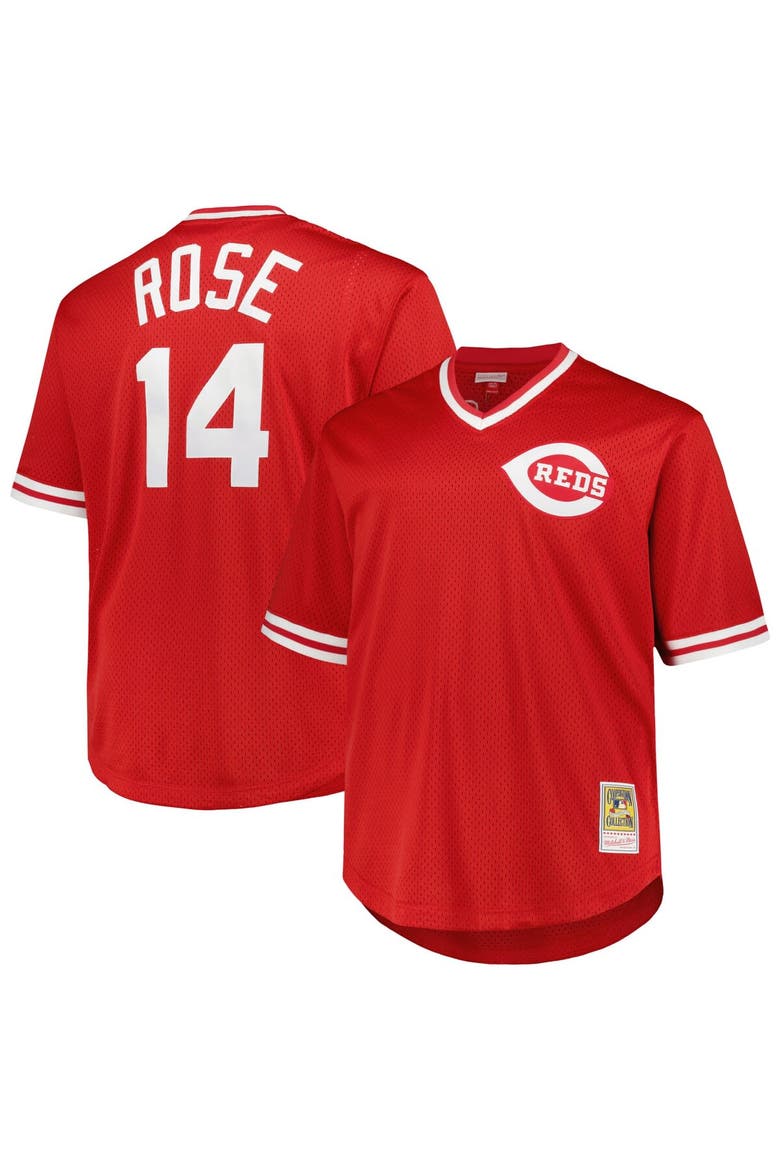 Men's Mitchell & Ness Pete Rose Red Cincinnati Reds 1984 Cooperstown Collection Mesh Pullover Jersey, Main, color, Red
