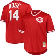 Mitchell & Ness Men's Mitchell & Ness Pete Rose Red Cincinnati Reds 1984 Cooperstown Collection Mesh Pullover Jersey