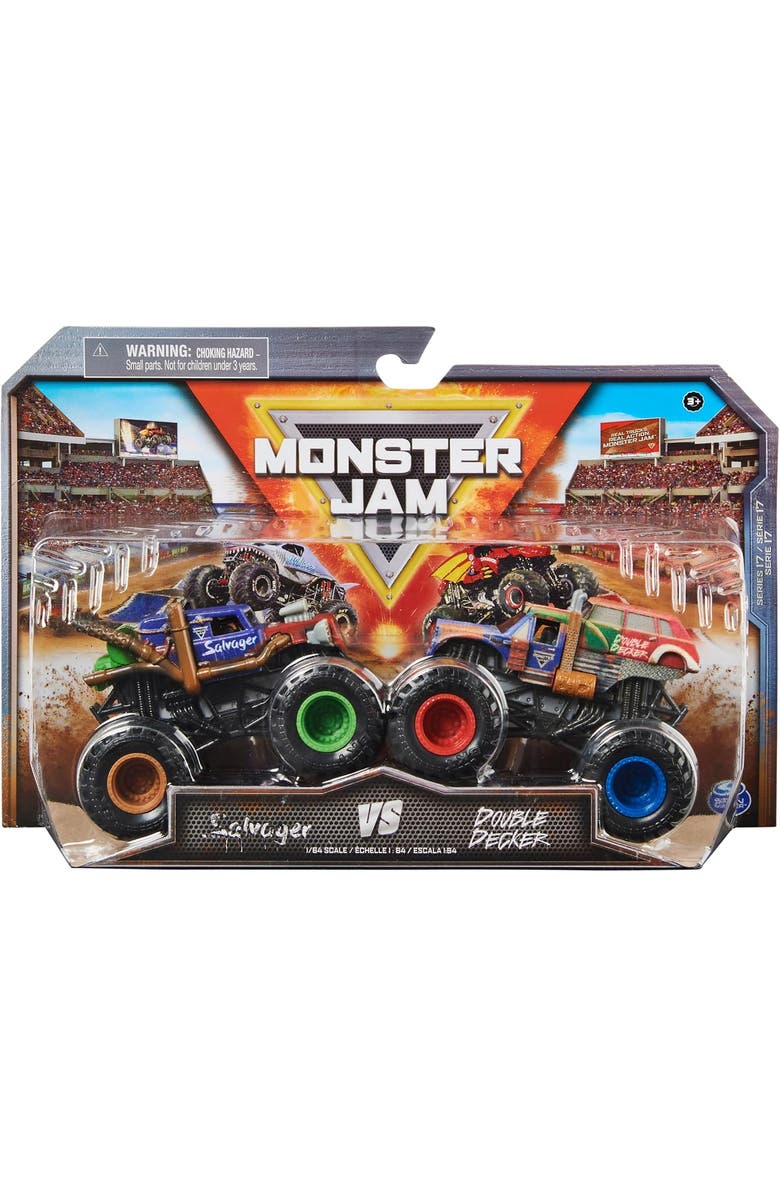 Grave Digger Salavager VS Double Decker Die Cast Vehicles, Main, color, Multi Color