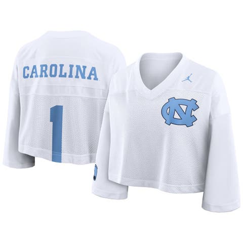 Women's Jordan Brand White North Carolina Tar Heels Cropped Mesh Dri-FIT Fashion Jersey