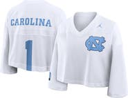 Jordan Brand Women's Jordan Brand White North Carolina Tar Heels Cropped Mesh Dri-FIT Fashion Jersey