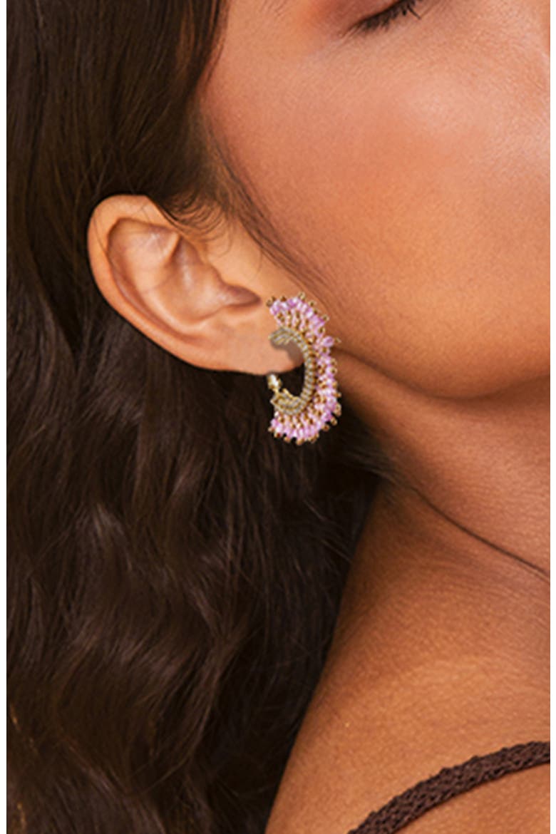 Sierra Hoop Earrings, Alternate, color, LAVENDER