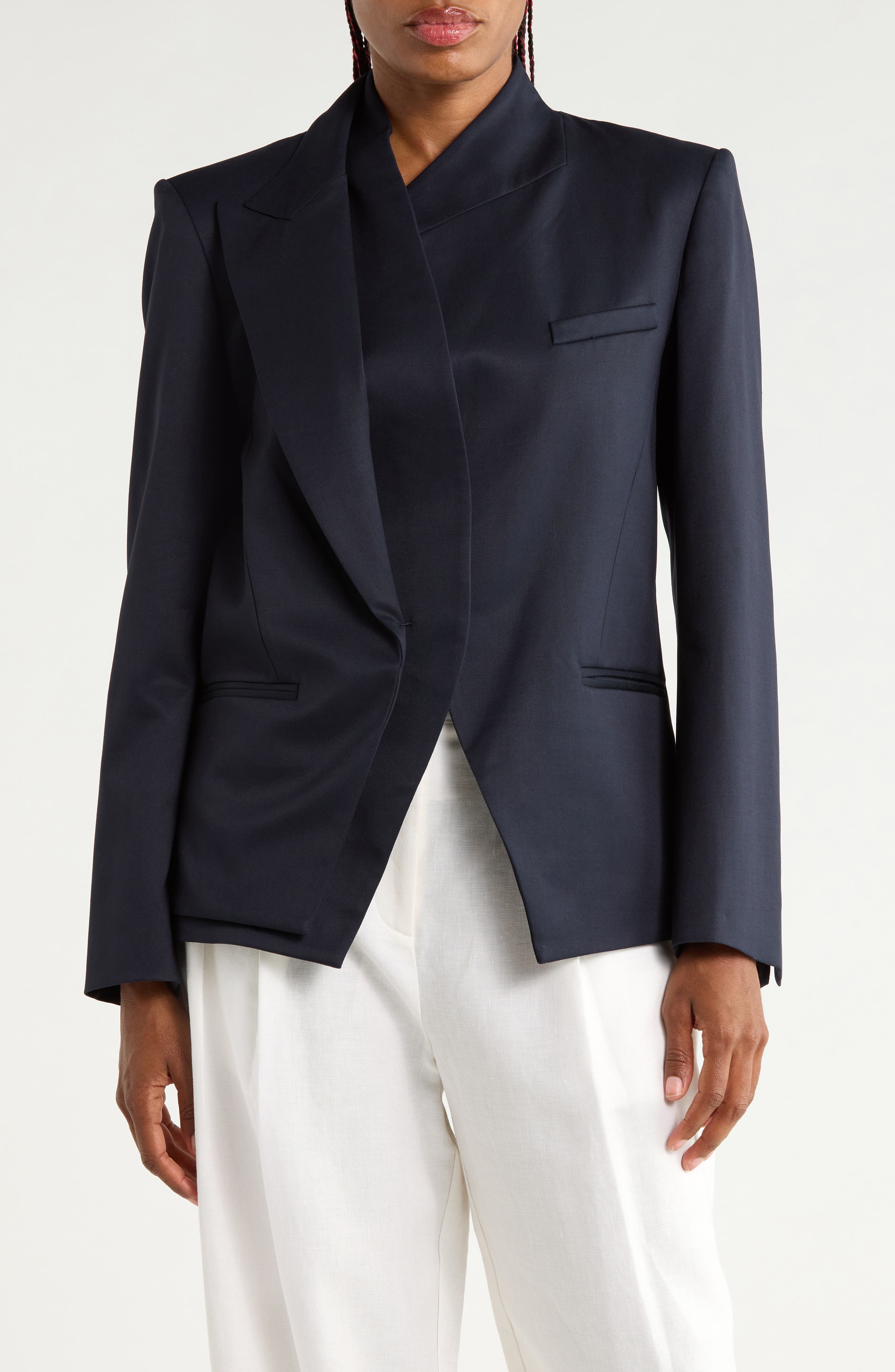 Mick's Wife Wool Blend Wrap Blazer