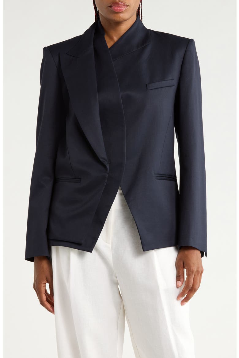 Mick's Wife Wool Blend Wrap Blazer, Main, color, MIDNIGHT